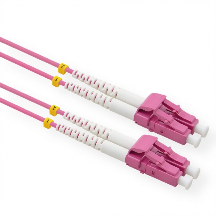 Imagine Cablu fibra optica LC - LC OM4 conector Low Loss 0.5m Violet, Value 21.99.8830